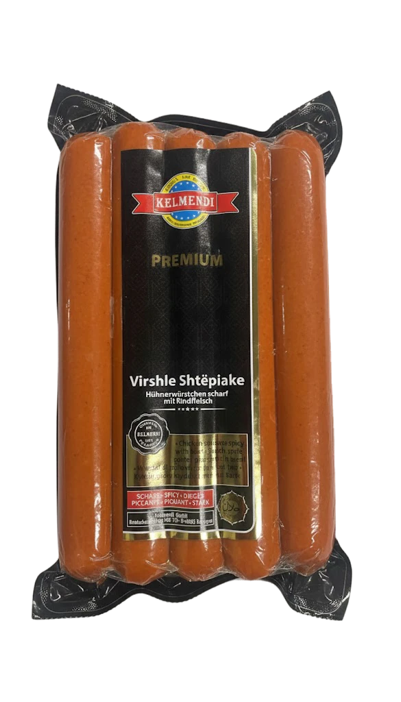 Kelmendi Virshe Hot/ Kanamakkara naudanlihalla 800g - Kana leikkeleet ja makkarat - 19281 - 1