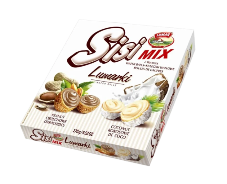 Lumar Mix Wafer Ball/ Kookos- ja maapähkinävohvelipallo 270g - Konvehdit - 19951 - 1