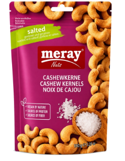 Meray Kaju Kavrulmus&Tuzlu / Cashewpähkinä paahdetut&suolatut 150g - Pähkinät - 7971 - 1