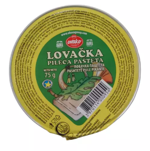Ovako Lovacka Pileca Pasteta / Tulinen Kana Levite 75g - Kana- ja kalkkunasäilykkeet - 15401 - 1