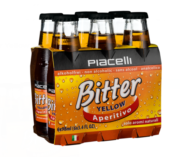 Piacelli Bitter Aperitif Yellow/ Alkoholiton Kuohuviini 6x98ml - Limonadit ja virvoitusjuomat - 17551 - 1
