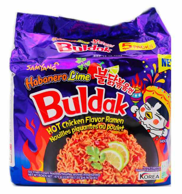 Samyang Buldak Habanero Lime Pikanuudeli 725g (5x140g) - Nuudelit - 11331 - 1