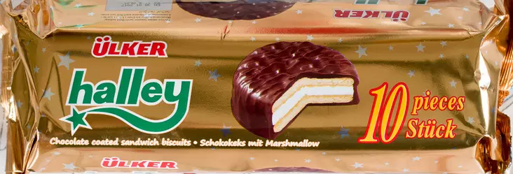 Ulker Halley Sutlu Cikolatali / Suklaa- vanilja täytekeksi 300g - Täytekeksit ja vohvelit - 4931 - 1