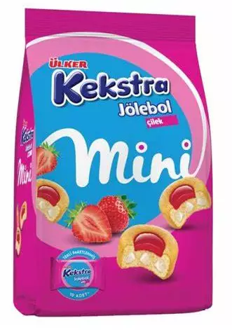 Ulker Kekstra Jölebar Cilekli Mini 150g - Täytekeksit ja vohvelit - 15461 - 1