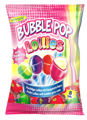 Woogie Bubble Pop Lollies 144g - Irtomakeiset - 18371 - 1
