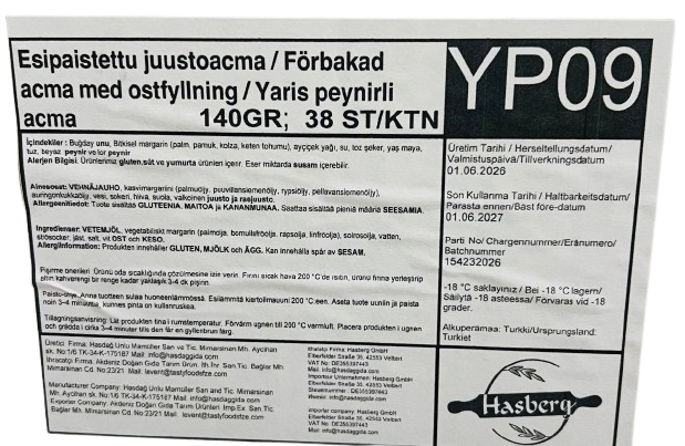 YP09 Esipaistettu Juustopogaca 140g - Suolaiset leivonnaiset - 20571 - 1