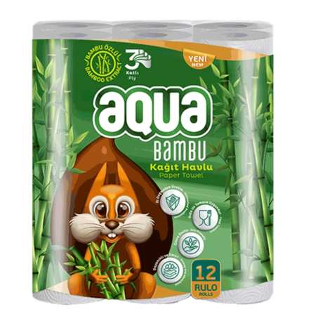 Aqua Bambu Towel Paper / Talouspaperi 12rulla - Talouspaperit ja WC-paperit - 19412 - 1