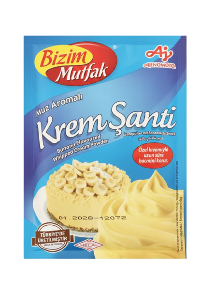 Bizim Mutfak Krem Santi Muz/ Banaani Kermavaahto 72g - Vanukkaat ja jälkiruoka-ainekset - 19392 - 1