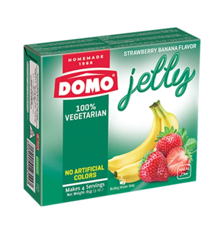 Domo Jelly Mansikka Banaani Hyytelöjauhe 85g - Liivatteet ja muut hyytelöimisaineet - 2052 - 1