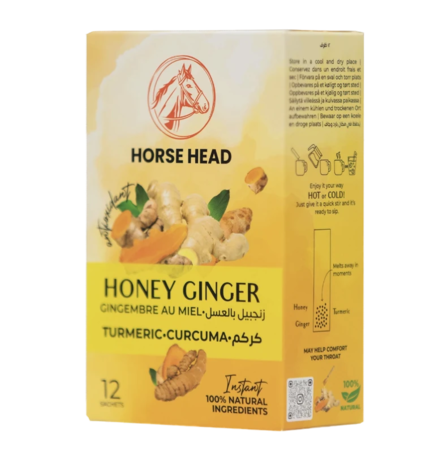 Horse Head Honey Ginger&Turmeric Tea / Hunaja inkivääri- ja kurkumauutetee 12x8g - Terveys teet - 19992 - 1