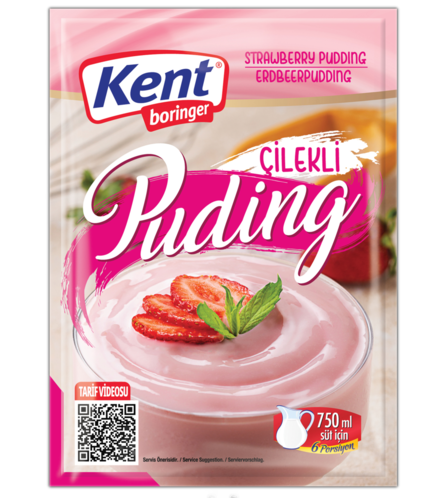 KentBor Strawberry Puding/ Mansikka Vanukasjauhe 125g - Vanukkaat ja jälkiruoka-ainekset - 19092 - 1