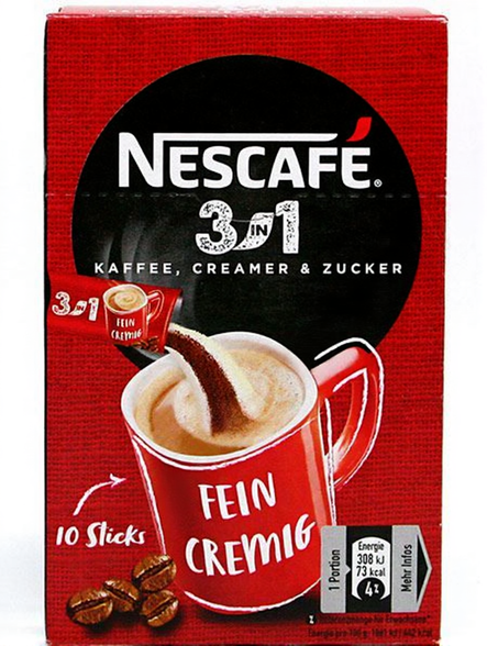 Nescafe 3in1 Kahvi+Kerma+Sokeri Pikakahvi 10x16,5g - Kahvit - 4042 - 1