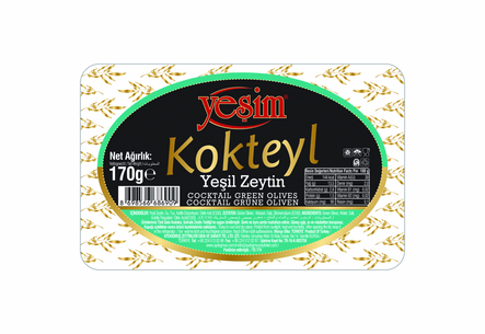 Yesim Kokteyl Yesil Zeytin/ Vihreä oliivi 170g VAKUM - Oliivisäilykkeet - 19652 - 1
