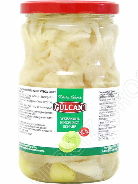 Gulcan Weisskohl Eingelgt Scharf Acili / Viipaloitu kaali Tulinen 720g - Vihannessäilykkeet - 12712 - 1