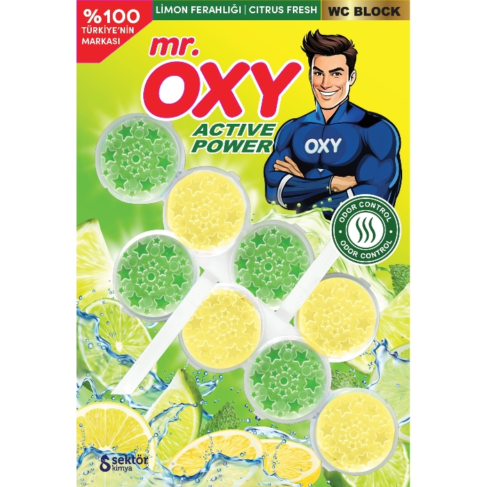 Mr Oxy Citrus Fresh WC-raikastin 2x50g - Ilmanraikastimet - 18422 - 1