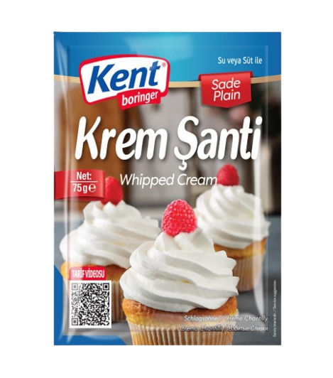 KentBor Whipped Cream Plain/ Kermavaahto 75g - Vanukkaat ja jälkiruoka-ainekset - 21082 - 1