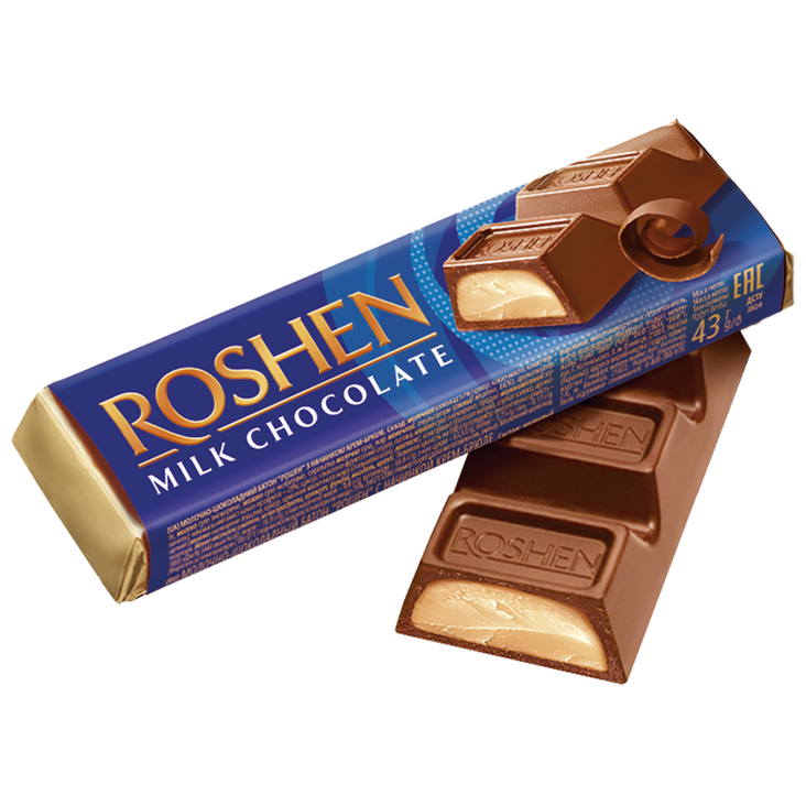 Roshen Milk Chocolate/ Maitosuklaa kermatäyte 43g - Suklaat - 21552 - 1