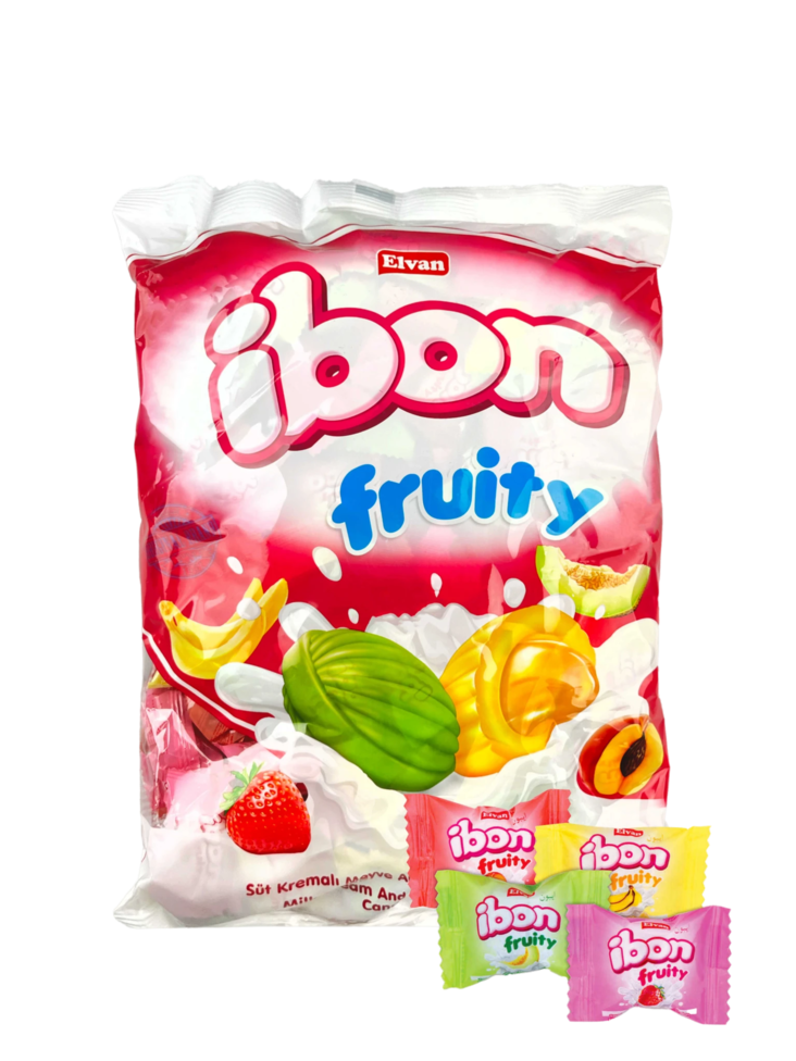 Elvan Ibon Fruity / Maitokerman&hedelmänmakuinen kovakarkki täytteellä 800g - Irtomakeiset - 2352 - 1