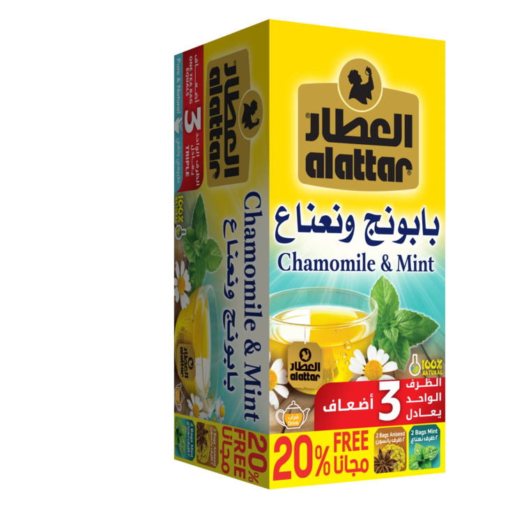 Al Attar Chamomile-Mint Tea/ Kamomilla-Minttu Tee 24x3g - Vihreä tee - 19242 - 1