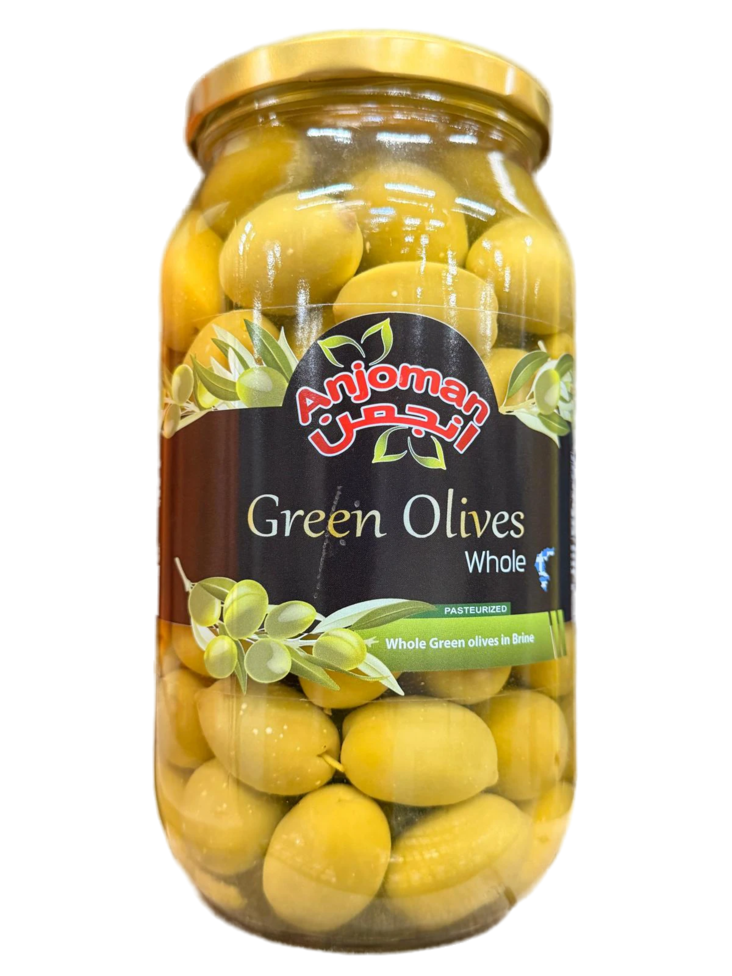 Anjoman Whole Green Olives / Kokonaiset vihreät oliivit suolavedessä 960g CAM - Oliivisäilykkeet - 19312 - 1