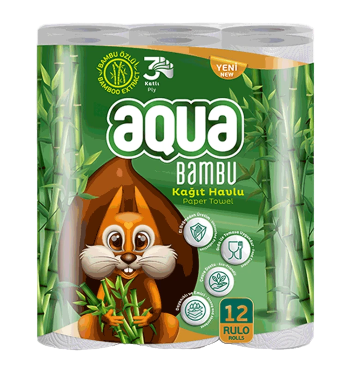 Aqua Bambu Towel Paper / Talouspaperi 12rulla - Talouspaperit ja WC-paperit - 19412 - 1