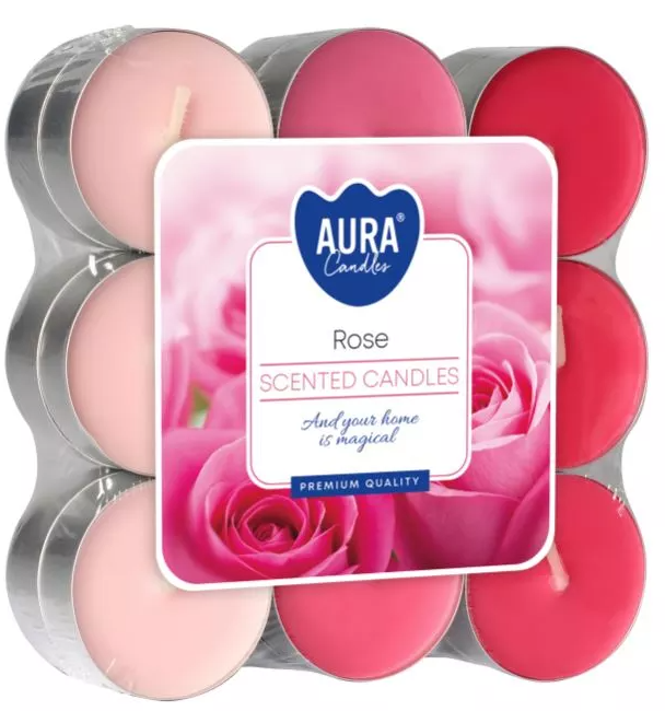 Aura Scented Candles Rose/ Tuoksulämpökynttilät 18kpl - Koti ja käyttötavara - 17972 - 1