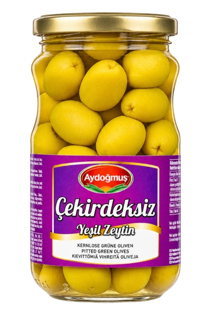 Aydogmus Cekirdeksiz Yesil Zeytin / Kivettömät Vihreät oliivit 350g CAM - Oliivisäilykkeet - 21582 - 1