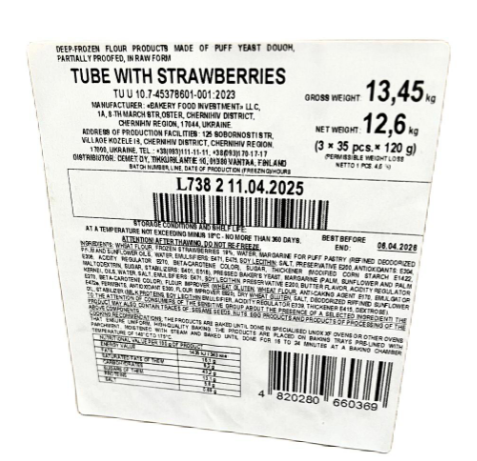 Bimar Tube with Strawberries/ Mansikkatuubi - Makeat leivonnaiset - 17272 - 1