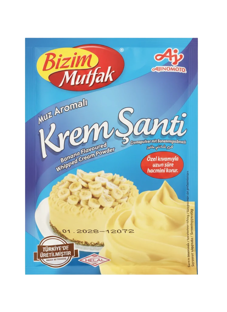 Bizim Mutfak Krem Santi Muz/ Banaani Kermavaahto 72g - Vanukkaat ja jälkiruoka-ainekset - 19392 - 1