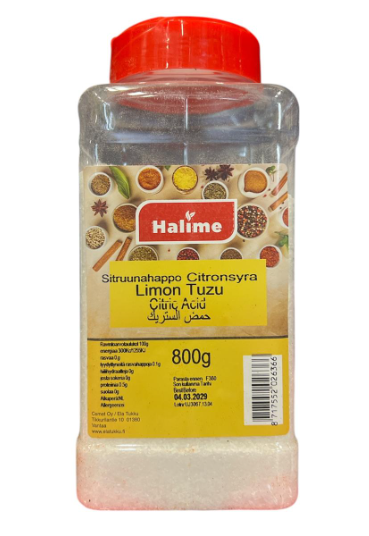 Halime Baharat Limon Tuzu/ Sitrunahappo 800g - Yleismausteet - 2822 - 1