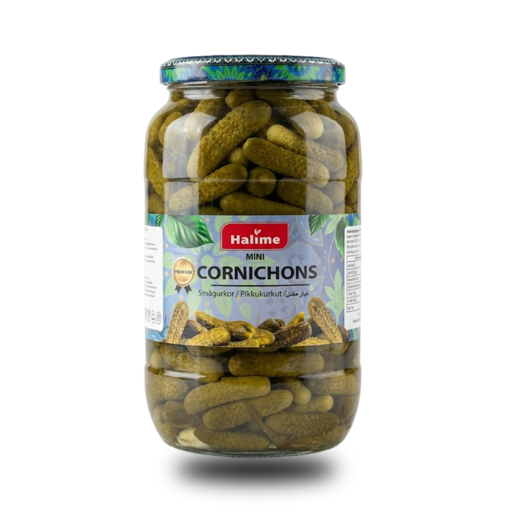 Halime Cornichons / Minikurkku mausteliemessä 1000/550g CAM - Kurkkusäilykkeet - 19112 - 1