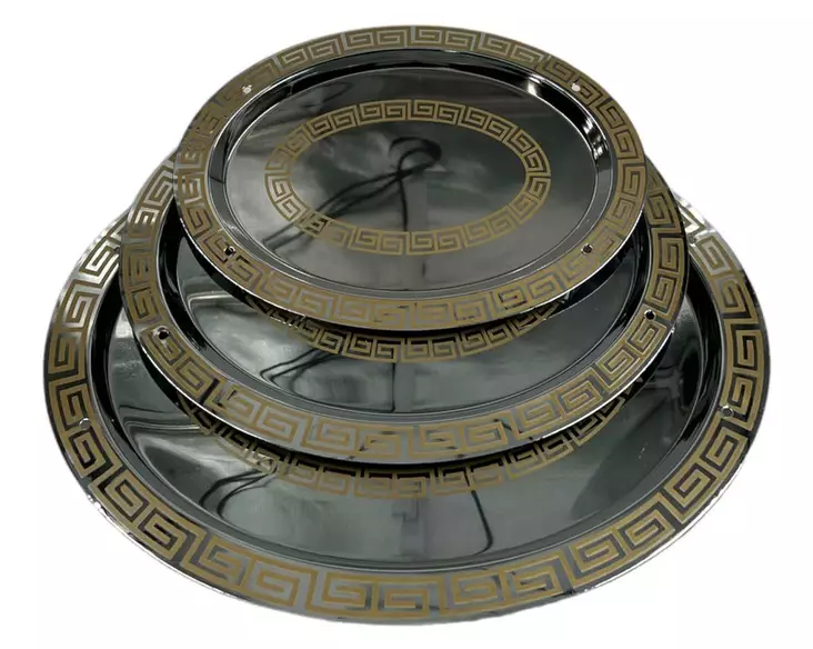 Hopeinen pyöreä tarjotin 595S-3G - Astiat ja aterimet - 10492 - 1