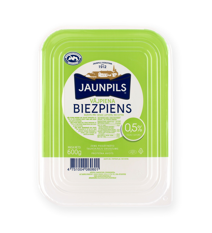 Jaunpils Skim milk Curd/ Raejuusto 0,5% 600g - Erikoisjuustot - 19932 - 1