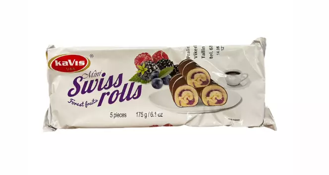 Kavis Mini Swiss Rolls Forest Fruits / Kuningatar käärretorttu 175g - Täytekeksit ja vohvelit - 12832 - 1