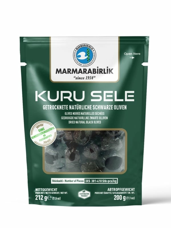MB 3XS Kuru Sele Siyah Zeytin / Kivelliset mustat oliivit 200g - Oliivisäilykkeet - 18142 - 1