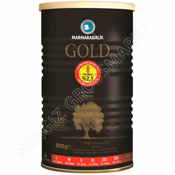 MB XL Mega Gold Gemlik Dose / Musta Oliivi 800g - Oliivisäilykkeet - 5992 - 1