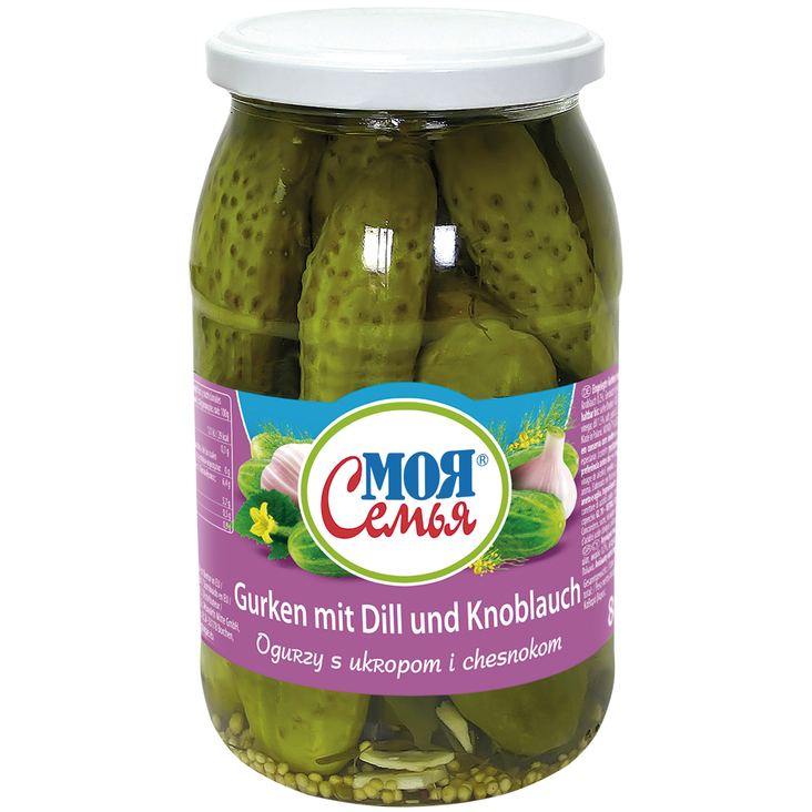 Moja Semja Pickled Cucumber / Suolakurkut tilli&valkosipulilla 860/430g CAM - Kurkkusäilykkeet - 20722 - 1