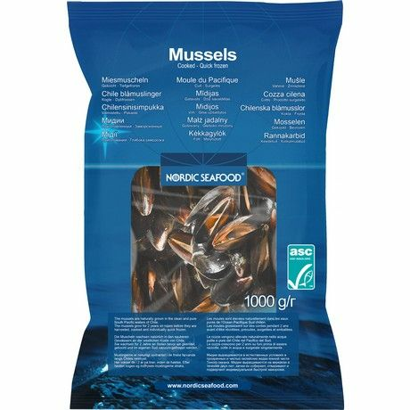Nordic Seafood Mussels Whole 40-60/ Simpukka 1kg - Pakasteäyriäiset - 18062 - 1