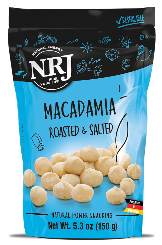 NRJ Macadamia Roasted&Salted / Macadamiapähkinä paahdetut&suolatut 150g - Pähkinät - 21612 - 1