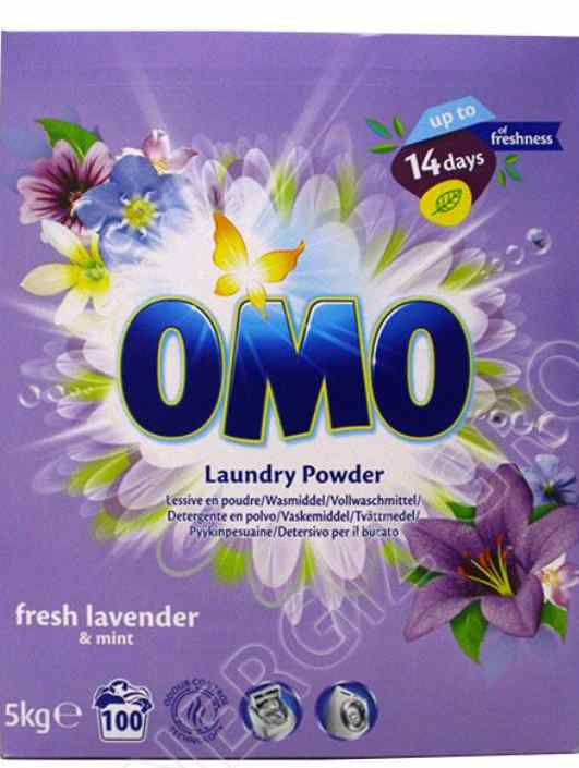 Omo Pulver Fresh Lavender & Mint Pykkinpesujauhe 100W 5kg - Pyykinpesuaineet ja -tarvikkeet - 15702 - 1