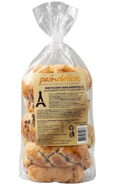 PAINDELICE Maitoleipä Suklaa Hipuilla (8x35g) 280g - Kakut ja pullat - 20142 - 1