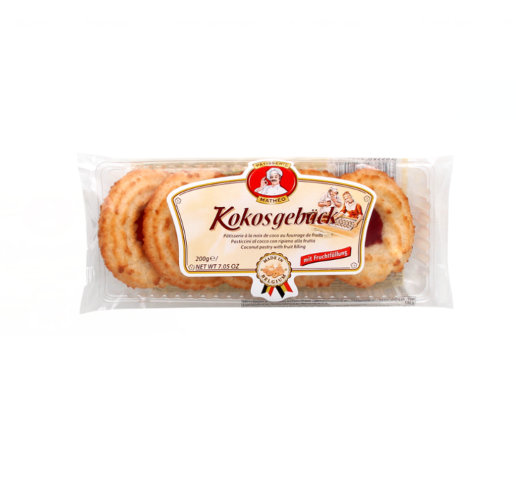 Patisserie Kookoskeski hedelmätäytteellä 200g - Täytekeksit ja vohvelit - 16902 - 1