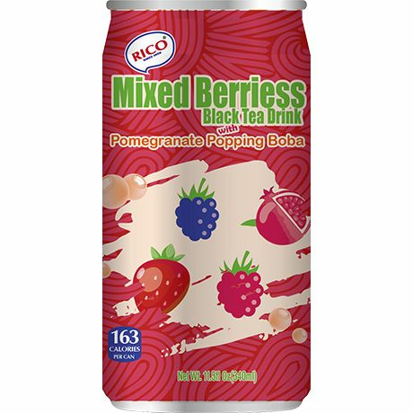 Rico Mix Berriess Black Tea Drink Pomegranate Popping Boba 340g TNK - Limonadit ja virvoitusjuomat - 12292 - 1