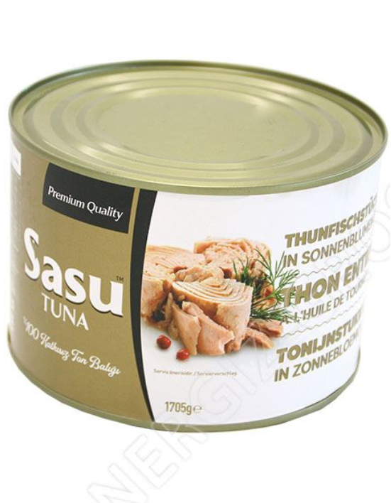 Sasu Tuna in Sunflower oil/ Tonnikala auring.kukkaöljyssä 1705g TNK - Kala- ja äyriäissäilykkeet - 16492 - 1