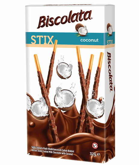 Solen Biscolata Coconut Stick/ Suklaatikku 32g - Täytekeksit ja vohvelit - 17852 - 1