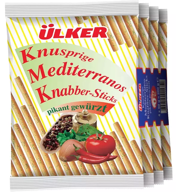 Ulker Mediterranos Vehnätikut yrteillä maustetttu 4x50g - Sipsit - 4962 - 1