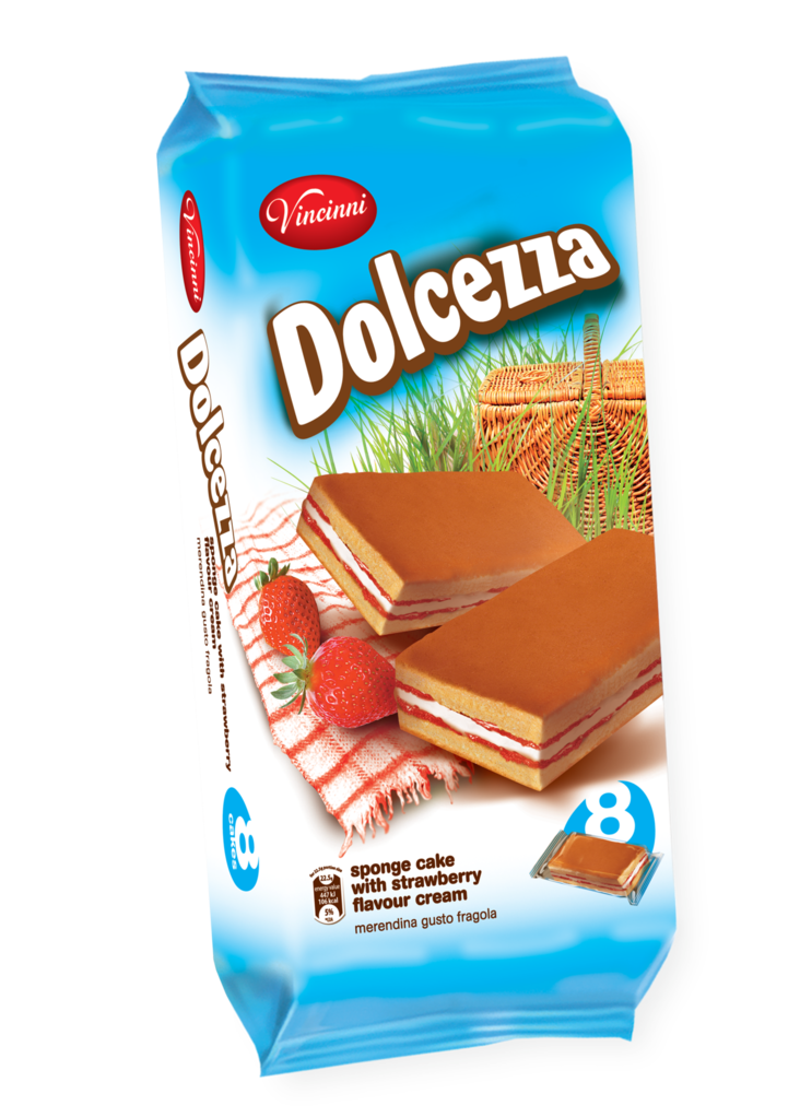 Vincinni Dolcezza Strawberry/ Mansikkamakuinen täytettykakku 180g - Täytekeksit ja vohvelit - 19862 - 1