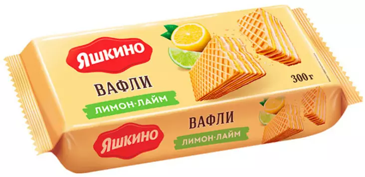 Yashkino wafers with lemon and lime / Sitruuna-limen makuisia vohveleita 300g - Täytekeksit ja vohvelit - 11192 - 1