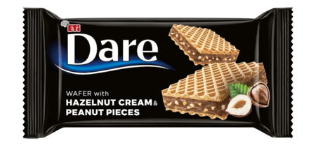 Eti Dare Hasselpähkinä-vohvelipatukka maapähkinäpaloilla 36g - Patukat - 19983 - 1