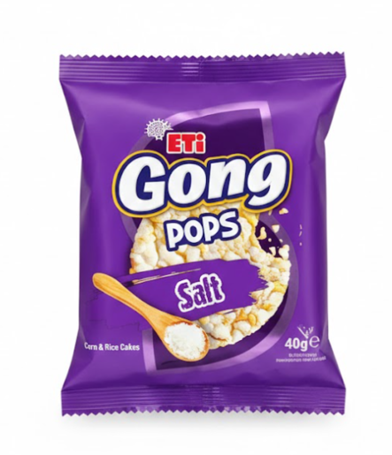 Eti Gong Pops Salt / Riisikakku suola 40g - Täytekeksit ja vohvelit - 19513 - 1